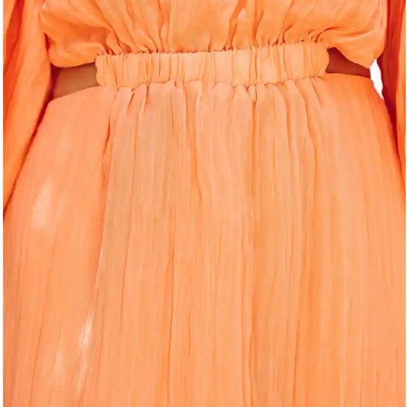 NWT IMPRESSIONS KAIGA BACKLESS PLISSE DRESS 🧡, Sz.S, BNWTIB - Picture 6 of 7